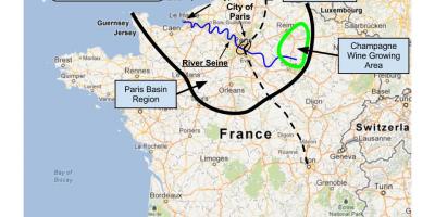 Mapa de la cuenca de París 