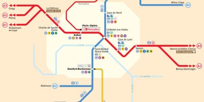 París principales estaciones de tren mapa