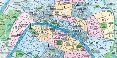 Mapa de París barrios y monumentos
