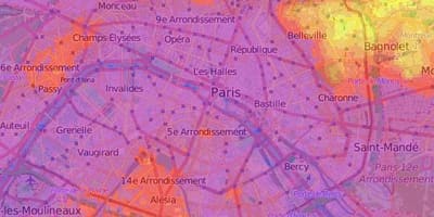 Mapa físico de París