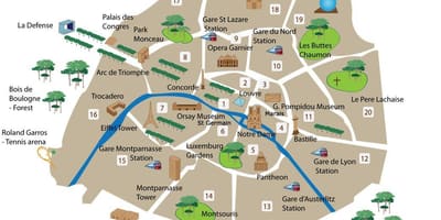 El barrio de Montmartre de París, Francia mapa