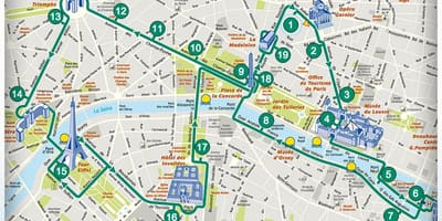 París recorrido a pie mapa