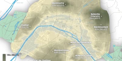 Mapa de París elevación