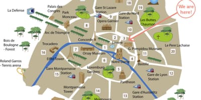 París lugares de interés mapa