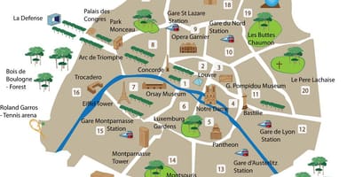 París, Francia mapa del vecindario