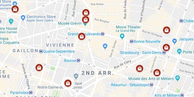 Mapa de París pasajes