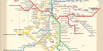París tren mapa de la ruta