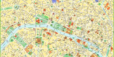 Mapa de los lugares de interés del centro de la ciudad de París