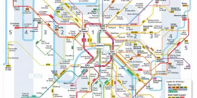Mapa de París de noche en bus