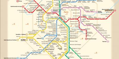 París tren mapa de la ruta