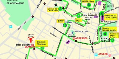 Mapa de pigalle de París