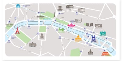 Crucero por el río sena mapa