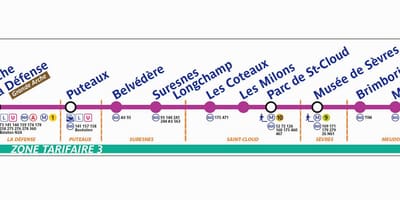 Mapa de t2 París tranvía