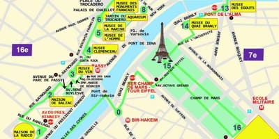 Mapa de trocadero de París